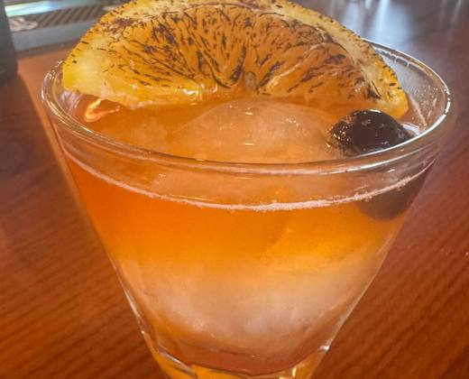 A cocktail on the bar at 1830 Chophouse